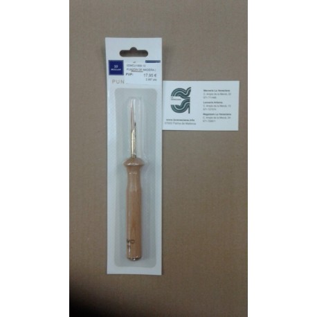 PUNZÓN DE MADERA (PUNCH NEEDLE) + AGUJA DE LANA