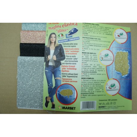 TEJIDO LUREX DE PUNTO ELÁSTICO  TERMOADHESIVO 15*20