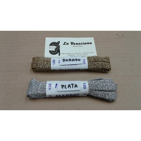 PAR CORDON DE ZAPATO LUREX DE 120 CM