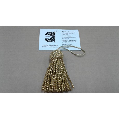 BORLA METALIZADA DORADA DE 8 CM APROX