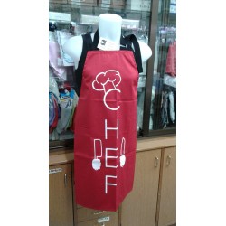 DELANTAL 'CHEF' 85*65 CM 50% ALGODON 50% POLIAMIDA   ROJO