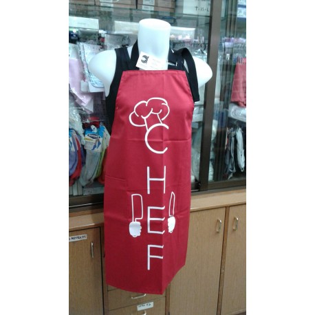 DELANTAL 'CHEF' 85*65 CM 50% ALGODON 50% POLIAMIDA   ROJO