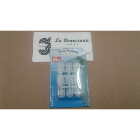 BROCHES PLASTICO 10 MM TRANSPARENTES 18 U.