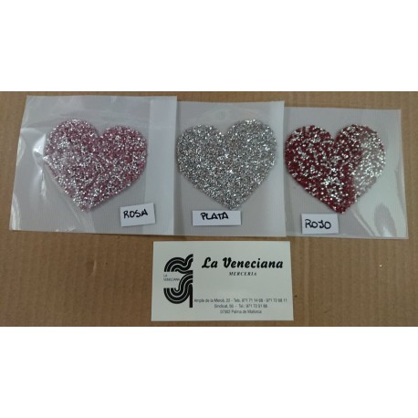 APLICACION CORAZON SIMIL TERMOADHESIVA APROX 7*7 CM