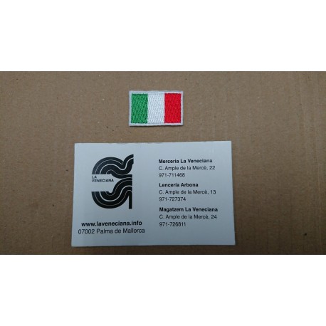 APLICACION MINI BANDERA ITALIA APROX 3*2 CM TERMOADHESIVA