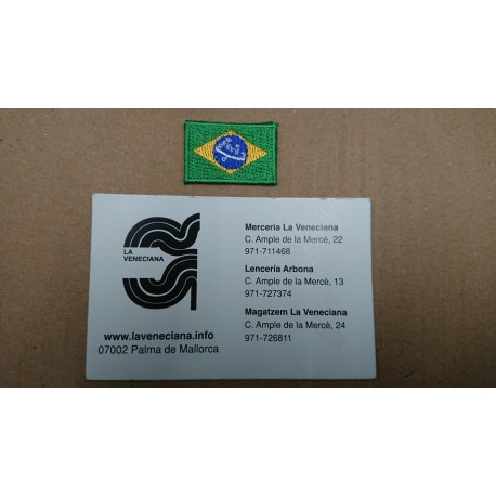 APLICACION MINI BANDERA BRASIL APROX 3*2 CM TERMOADHESIVA