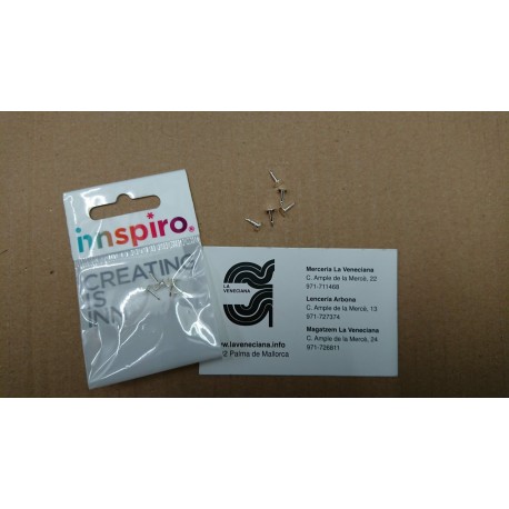 AGUJA PIN METALICA PLATEADA 10 U. 4.5*7.9 MM