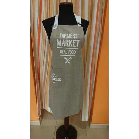 DELANTAL CON BOLSILLO 'FARM MARKET' 85*65 CM