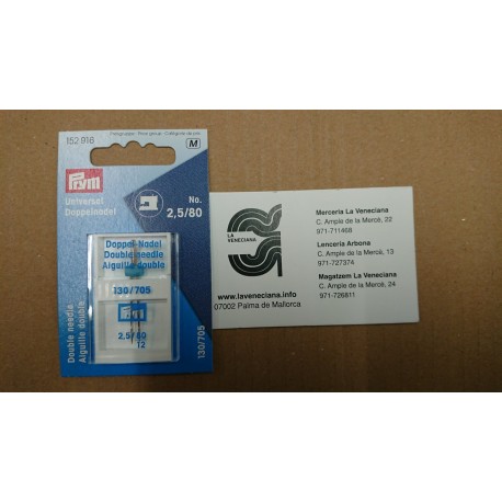 AGUJAS DOBLES MÁQUINA Nº80 2.5 MM PRYM