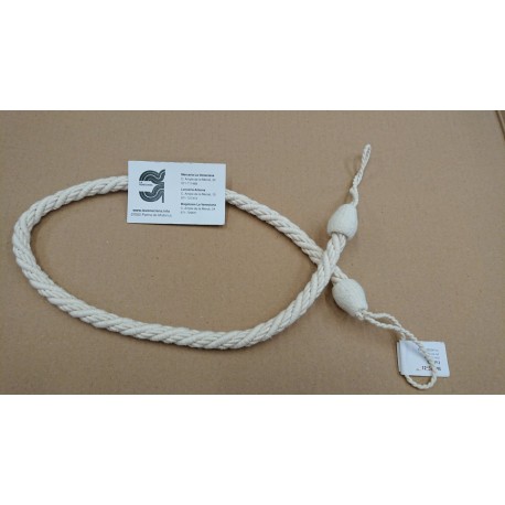 ABRAZADERA CORTINA 90 CM APROX  CORDON GRUESO COLOR BEIGE