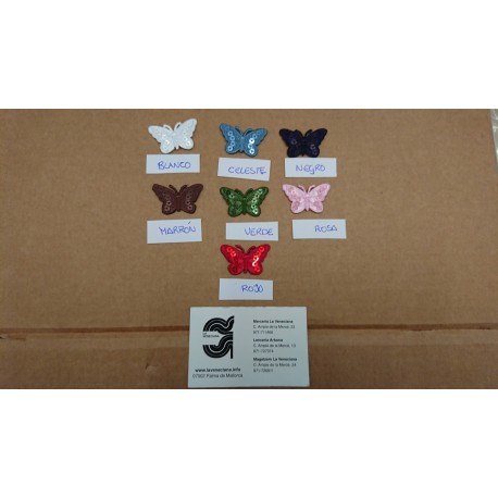 APLICACION MARIPOSAS TERMOADHESIVAS CON LENTEJUELAS