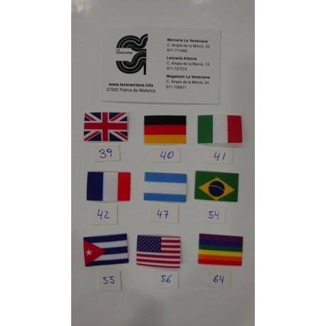 APLICACION MINI BANDERA PAISES Y LGTB TERMOADHESIVA