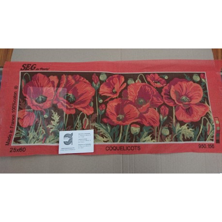 CAÑAMAZO DE FLORES 25*60 CM DE MEDIO PUNTO