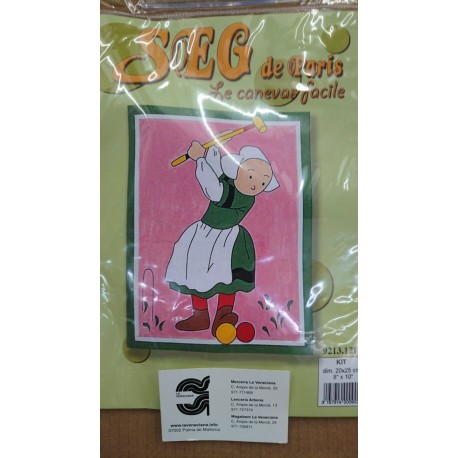 KIT BECASSIN DE MEDIO PUNTO  20*25 CM CONTIENE AGUJA E HILOS