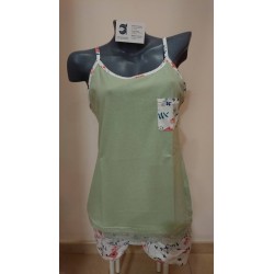 PIJAMA MUJER TIRANTES ESTAMPADO 100% ALGODON