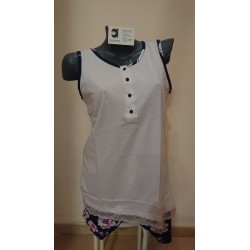 PIJAMA MUJER TIRANTES ESTAMPADO 100% ALGODON