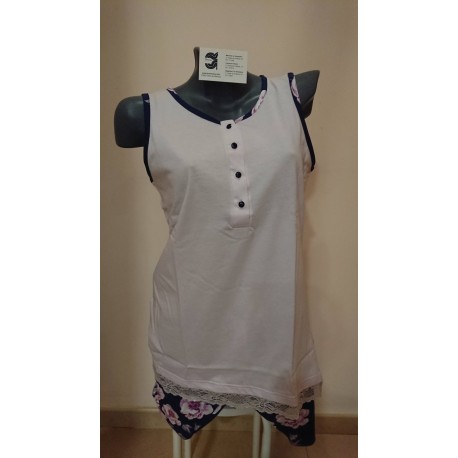 PIJAMA MUJER TIRANTES ESTAMPADO 100% ALGODON