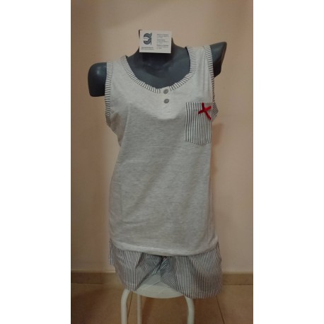 PIJAMA MUJER TIRANTES   100% ALGODON
