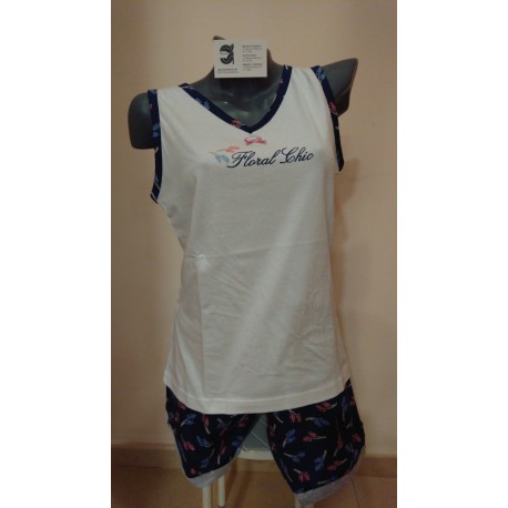 PIJAMA MUJER TIRANTES ESTAMPADO 100% ALGODON