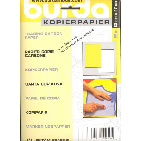 PAPEL COPIADOR BURDA 2 HOJAS 83*57 CM BLANCO Y AMARILLO  800