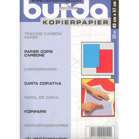 PAPEL COPIADOR BURDA 2 HOJAS 83*57 CM  AZUL Y ROJO    1100