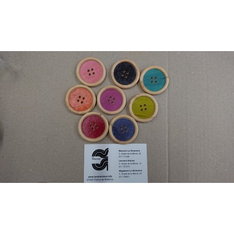 BOTON LISO MADERA 4 CM SURTIDO
