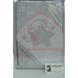 TOALLA BEBE DE BAÑO ESTRELLA 100*100 CM   100%ALGODON BORDAR