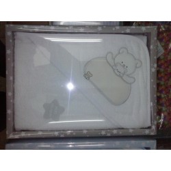 TOALLA BEBE BAÑO OSITO 100*100 CM  100% ALGODON PARA BORDAR