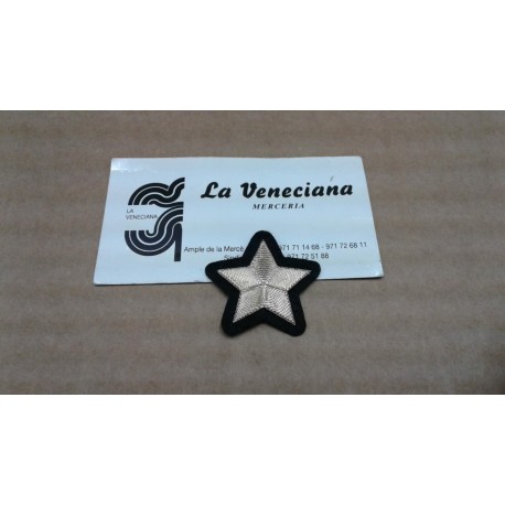 APLIQUE TERMOADHESIVO ESTRELLA METAL ORO APROX 4 CM