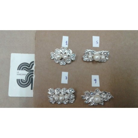 BROCHE METAL CRISTAL PERLA