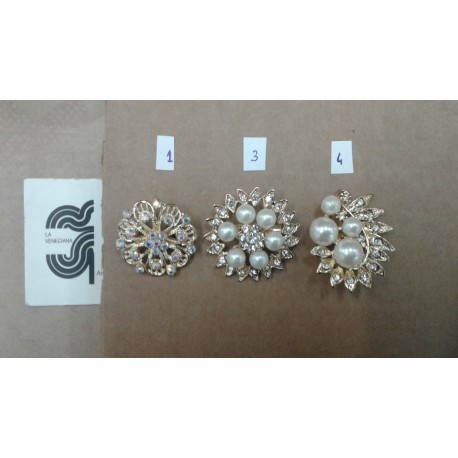 BROCHE METAL CRISTAL
