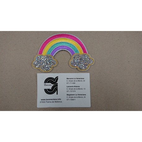 APLICACION ARCOIRIS BORDADO TERMOADHESIVO APROX 6.5*10 CM