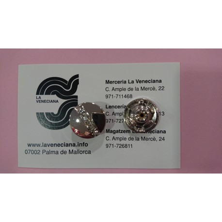 BOTON TEJANO CON CRISTAL DE 17 MM  REMACHADO