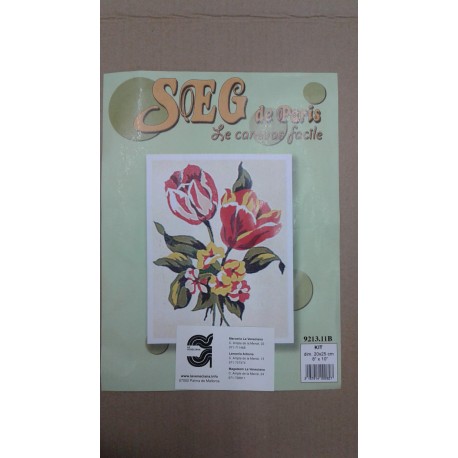 KIT FLORES DE MEDIO PUNTO 20*25 CM CONTIENE AGUJA E HILOS