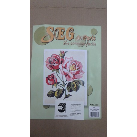 KIT FLORES DE MEDIO PUNTO 20*25 CM CONTIENE AGUJA E HILOS