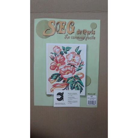 KIT FLORES DE MEDIO PUNTO 20*25 CM CONTIENE AGUJA E HILOS