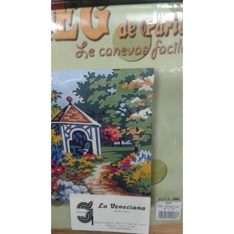 KIT PAISAJE DE MEDIO PUNTO 20*25 CM CONTIENE AGUJA E HILOS