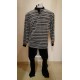 PIJAMA HOMBRE RAYAS GRISES Y GRANATES