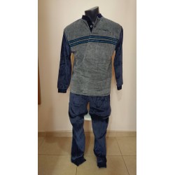 PIJAMA HOMBRE RAYA POSICIONAL DELANTERO  ALGODON 75%