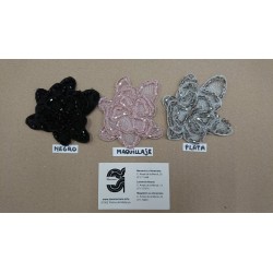 APLICACION FLOR METAL LUREX CRISTAL 10* 9 CM