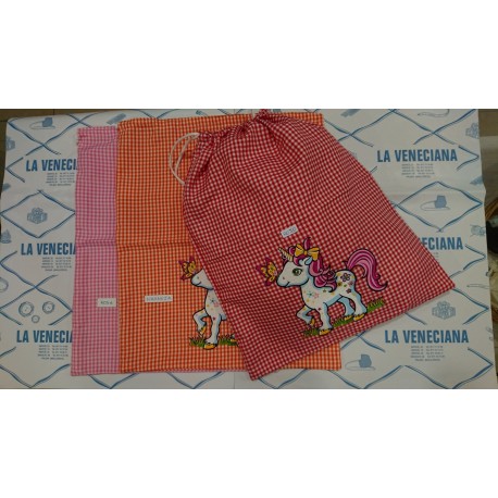 BOLSA MIROPITA UNICORNIO 38*45 CM 100% ALGODON