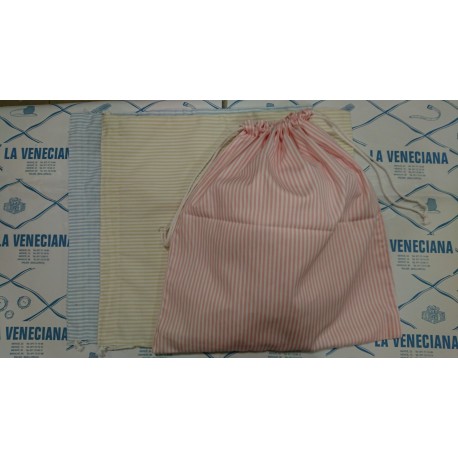 BOLSA ROPITA 38*45 CM 100% ALGODON PIQUE RAYAS