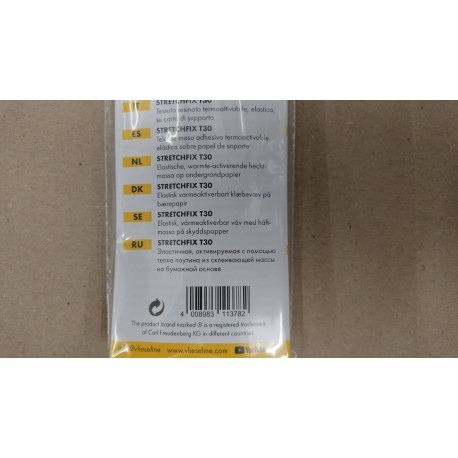 FLISELINA  ELASTICA TERMOADHESIVA TRANSPARENTE DE 30 MM, 5 METROS