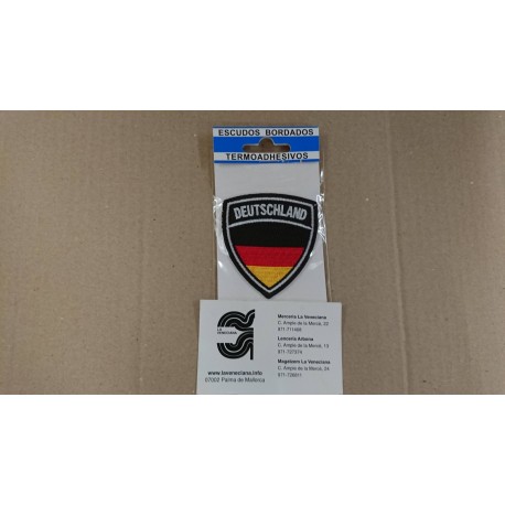 APLICACION ESCUDO BANDERA ALEMANIA TERMOADHESIVA 6*6 CM