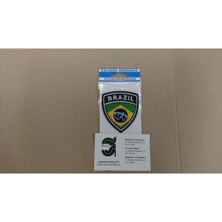 APLICACION ESCUDO BANDERA BRASIL TERMOADHESIVA 6*6 CM