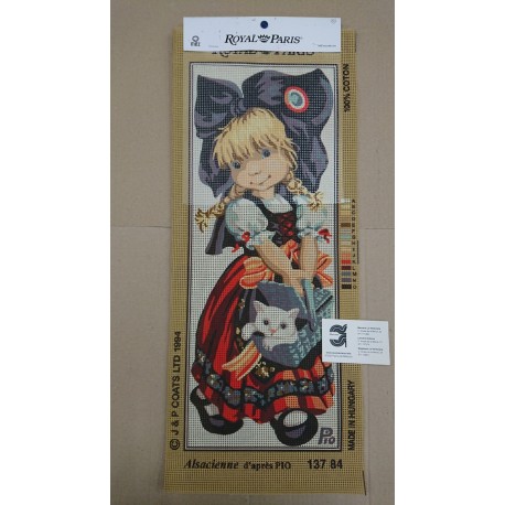 CAÑAMAZO DE MEDIO PUNTO 19*49 CM NIÑA ALSACIANA