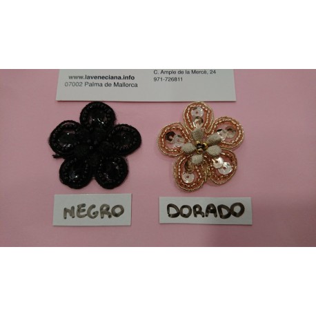 APLICACION FLOR GRANDE 4*4 CM TERMOADHESIVA LENTEJUELA