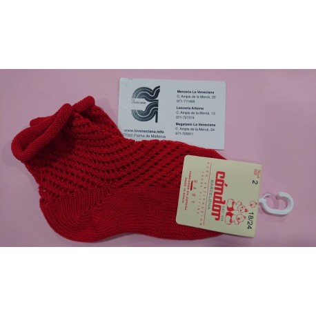 CALCETIN CORTO PRELE CALADO RED
