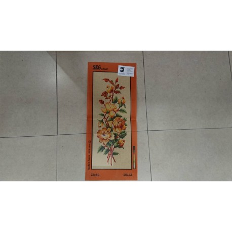 CAÑAMAZO MEDIO PUNTO 25*60 CM FLORES