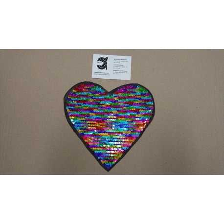 APLICACION LENTEJUELAS BICOLOR CORAZÓN TERMOADHESIVA
